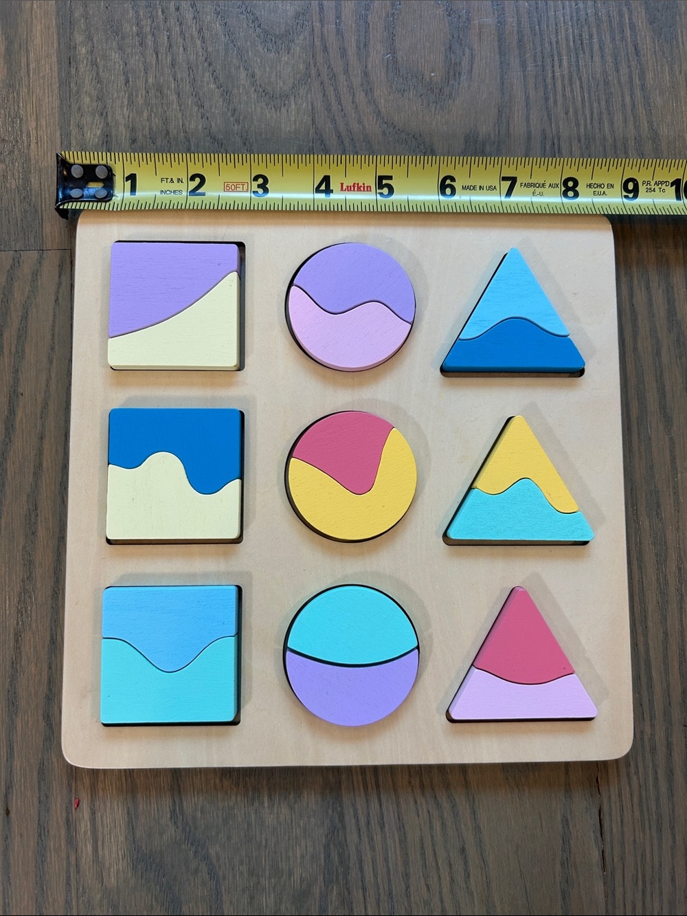Wooden Color & Shape Matching Puzzle - Pastel